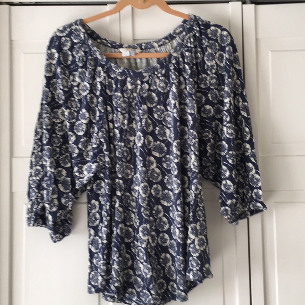 Boden 3/4 Sleeve flower pattern shirt